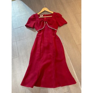 ĐẦM MIDI ĐUÔI CÁ PHỐI NƠ REN