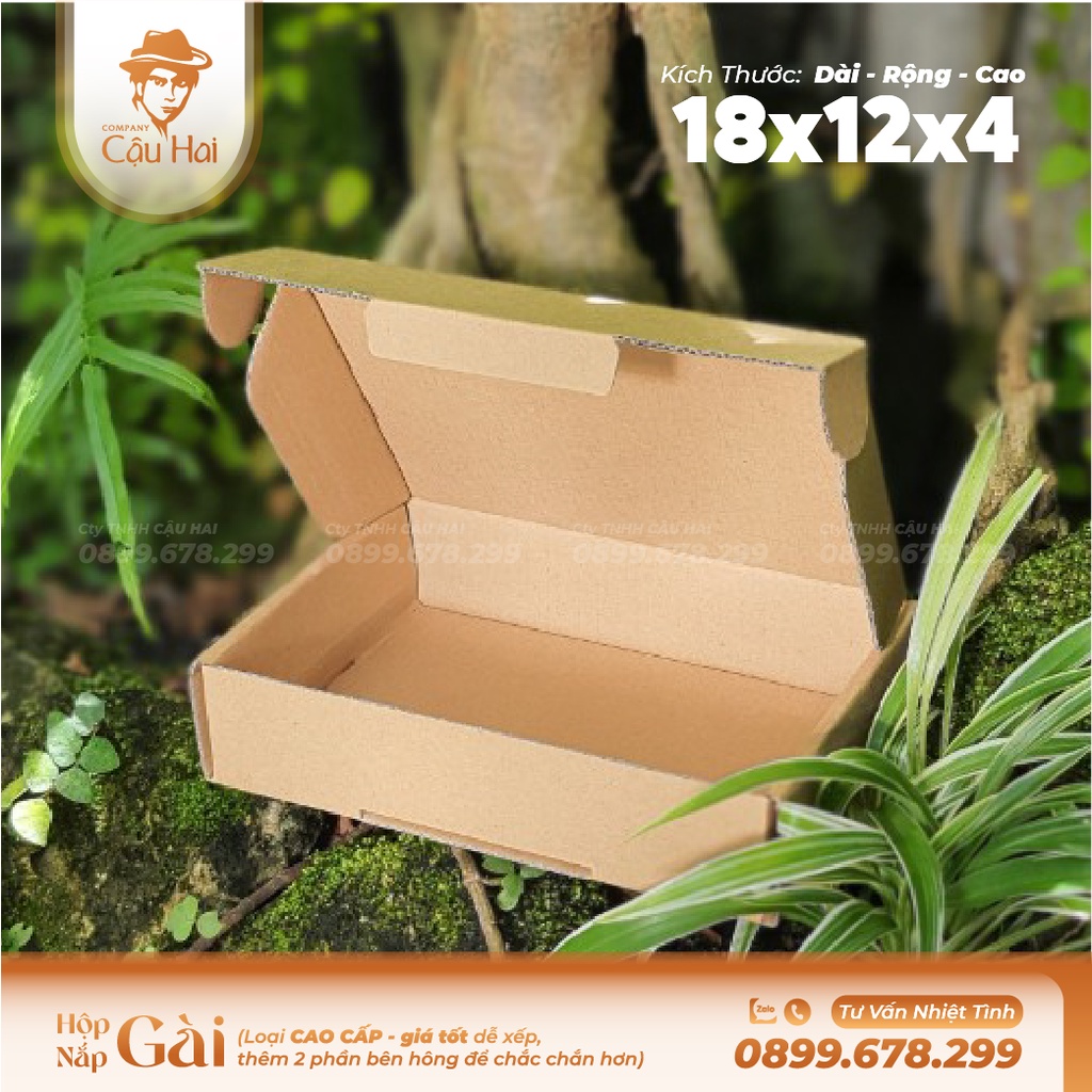 Set 20 hộp carton nắp GÀI 18x12x4