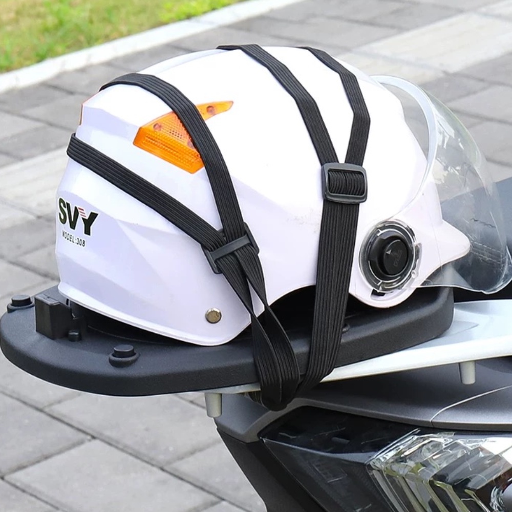 Motorlife Dây đeo đàn hồi cho mũ bảo hiểm hành lý có thể thu vào màu đen ổn định xe máy