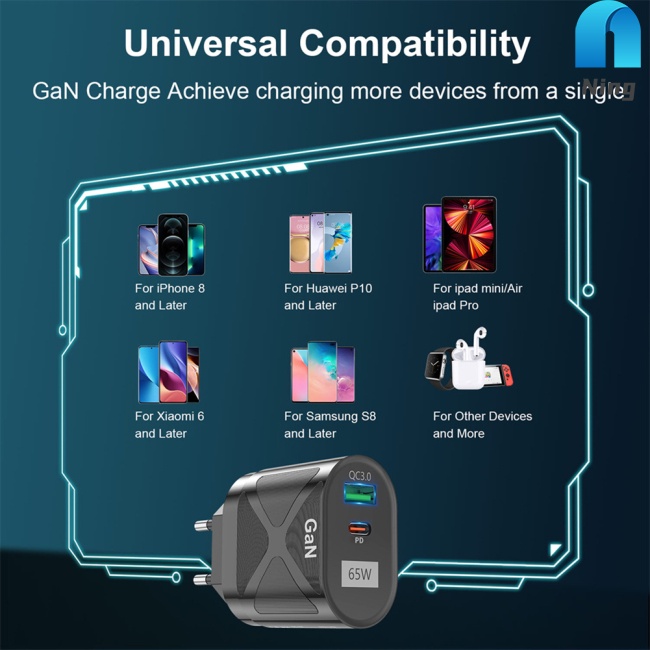 Đế Sạc Nhanh 65w Pd Qc3.0 Chuyên Dụng Cho Điện Thoại / Laptop