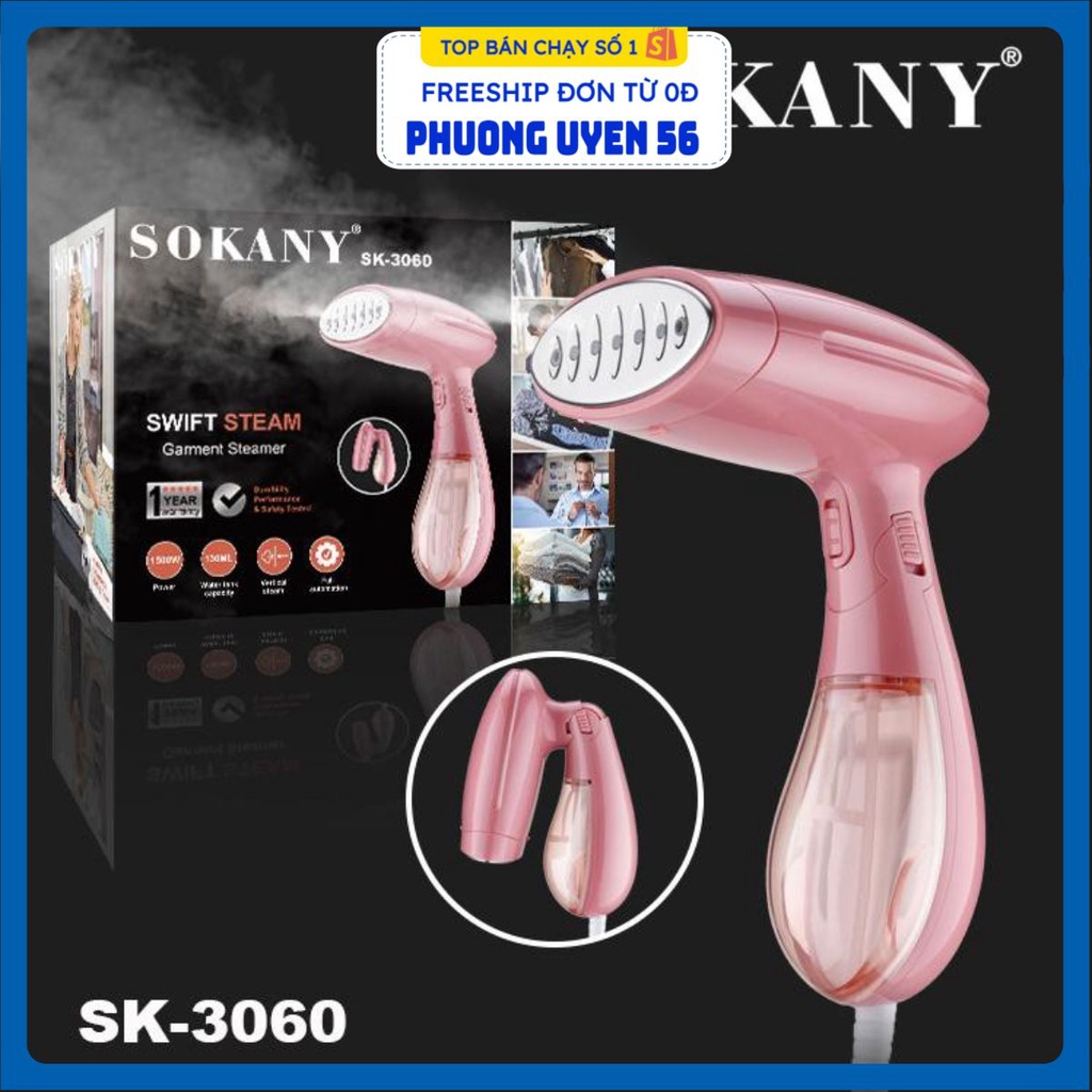 Bàn Ủi Hơi Nước Cầm Tay Cao Cấp SOKANY Chính Hãng . Bàn Là Hơi Nước Cầm Tay Gấp Gọn Thông Minh Tiện Lợi