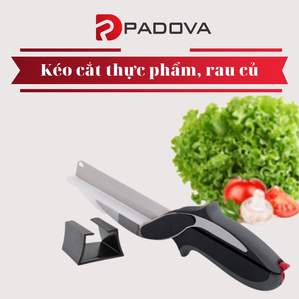 Kéo Cắt Thực Phẩm, Rau Củ Đa Năng PADOVA 3in1 Không Cần Thớt 2544