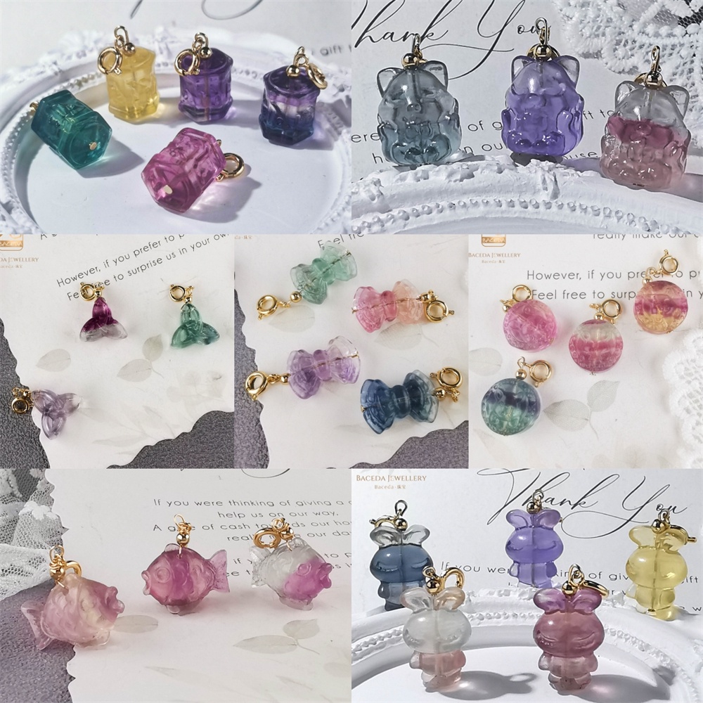 Baceda Đá Fluorite Tự Nhiên Nhiều Màu Sắc Quyến Rũ Với Thiết Kế Khác Nhau, Hấp Thụ Năng Lượng Và Nảy Điển âm tính và căng thẳng Kèm Hộp Và Chứng Nhận