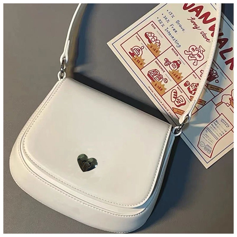 Mischa Túi Đeo Vai mini Bằng Da PU Màu Trơn Kiểu Pháp Đơn Giản