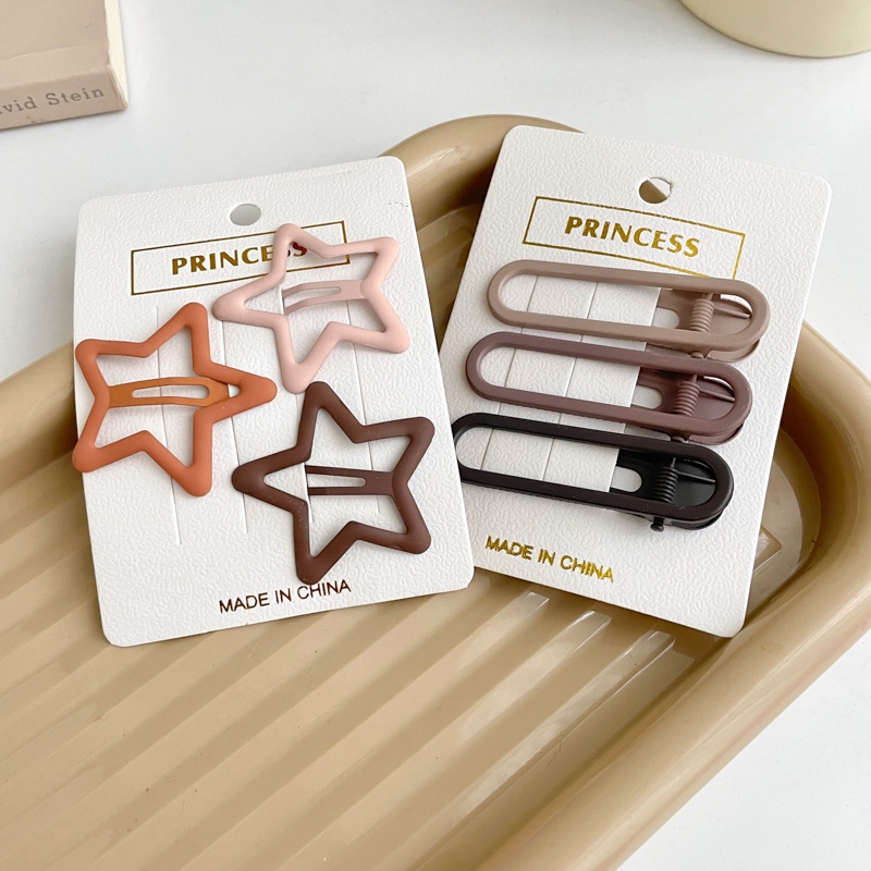 Kẹp Tóc Hình Ngôi Sao Màu Nâu Phong Cách Hàn Quốc Cổ Điển Dành Cho Nữ