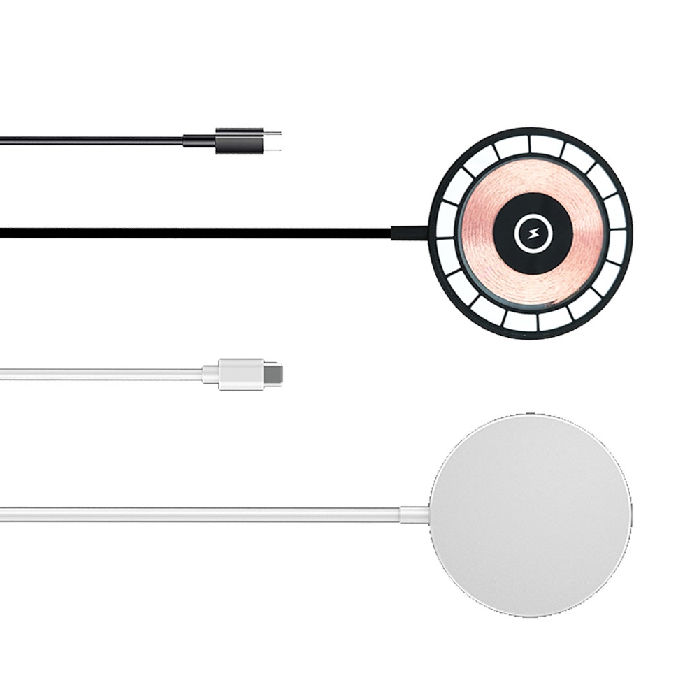 Bộ Sạc Nhanh Không Dây 15W Trong Suốt Có Nam Châm Hít Cho iPhone 12 13 14 Pro Max XS XR SE 2 3 8 Plus