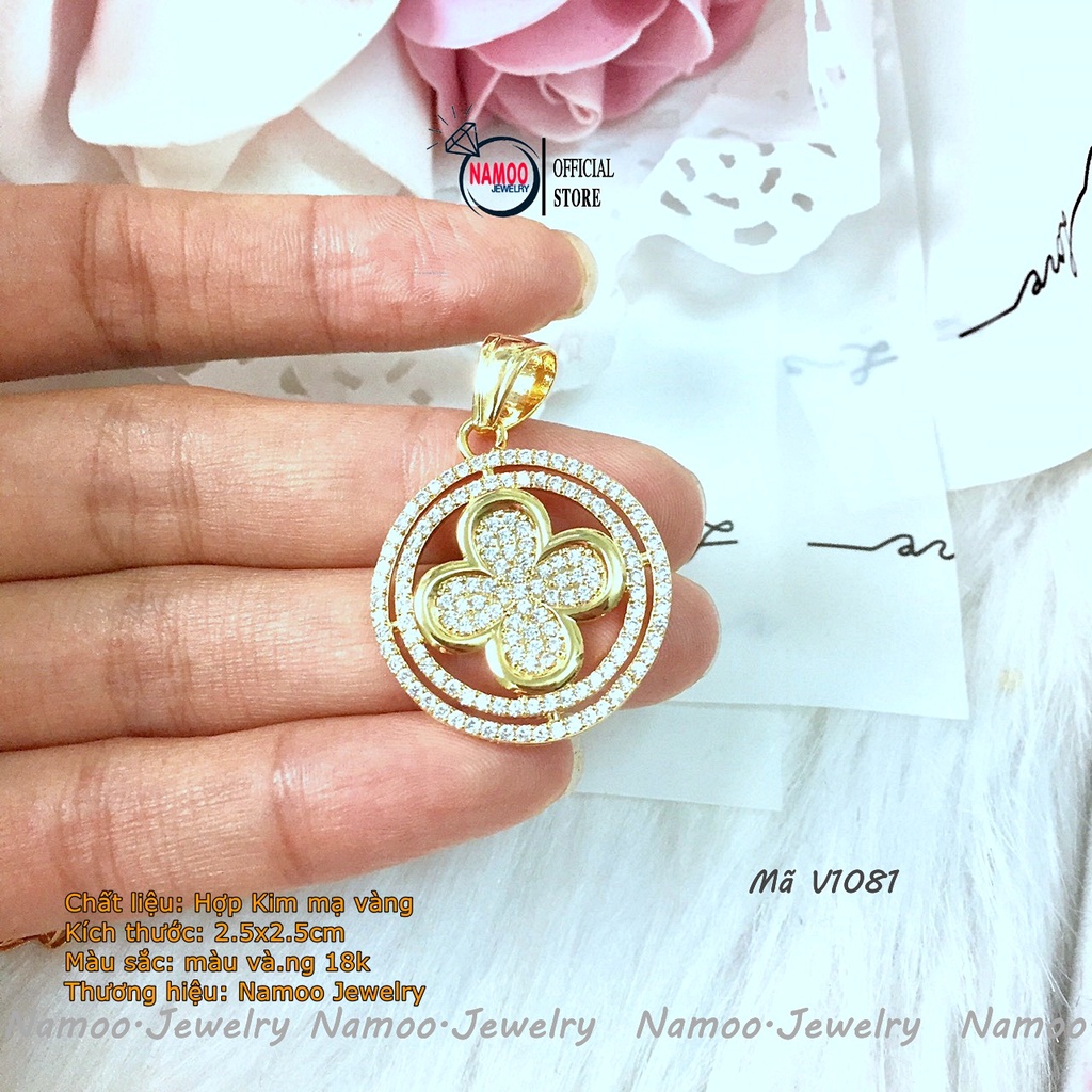 Mặt Dây Chuyền V1081 Hoa Cực Đẹp , Đính Đá Tinh Xảo Cho Nữ Namoo Jerwelry