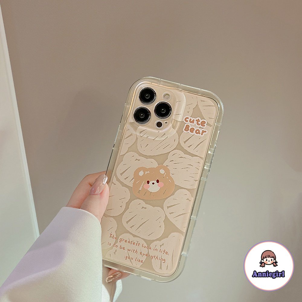 Ốp Điện Thoại TPU Mềm Nhám Chống Sốc Hình Gấu Nâu Kiểu Hàn Quốc Cho IPhone 14 13 12 11 Pro Max 14 Pro Max