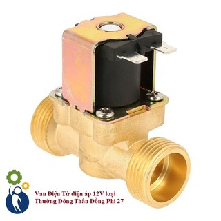 Van điện từ điện áp 12v loại thường đóng thân đồng phi 27