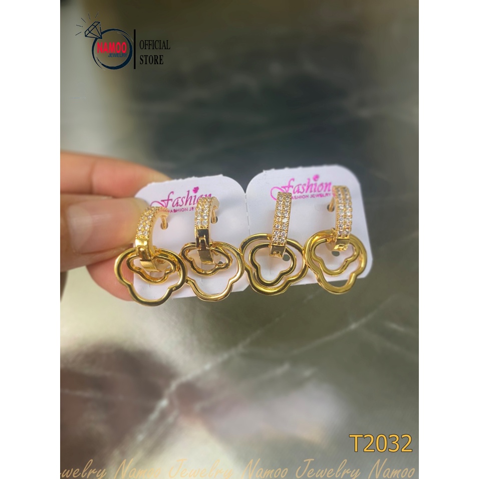 Bông Tai Đính Đá Sang Trọng Cho Nữ Rất Cá Tính Và thời Thượng T2032 Namoo Jewelry