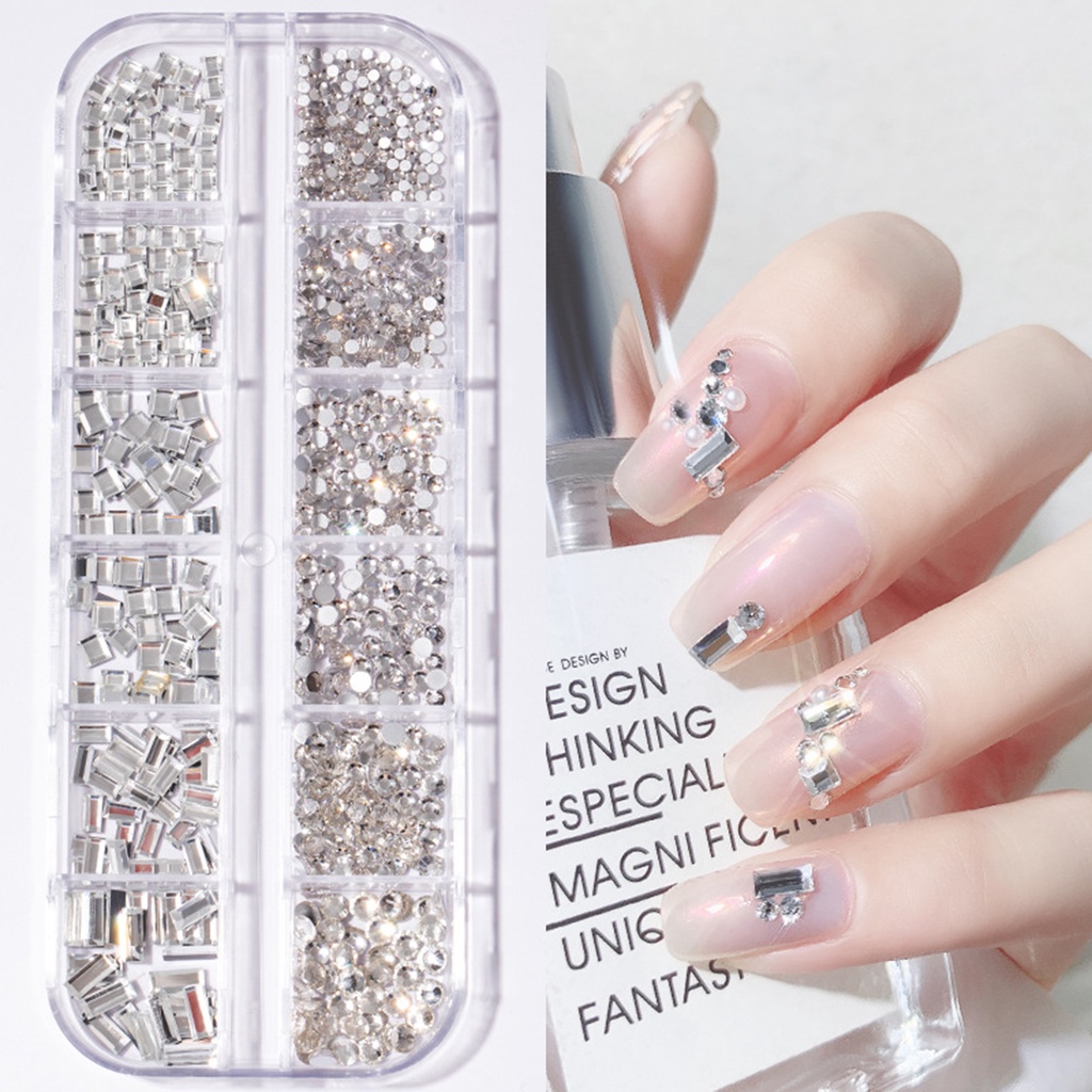 Hộp Phụ Kiện 12 Ngăn Trang Trí Móng Tay 3D Cho Nữ