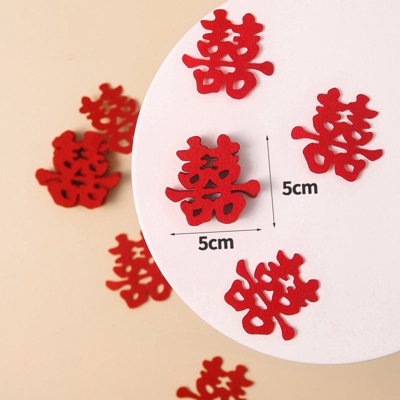 Combo chữ hỉ cách điệu trang trí đám cưới