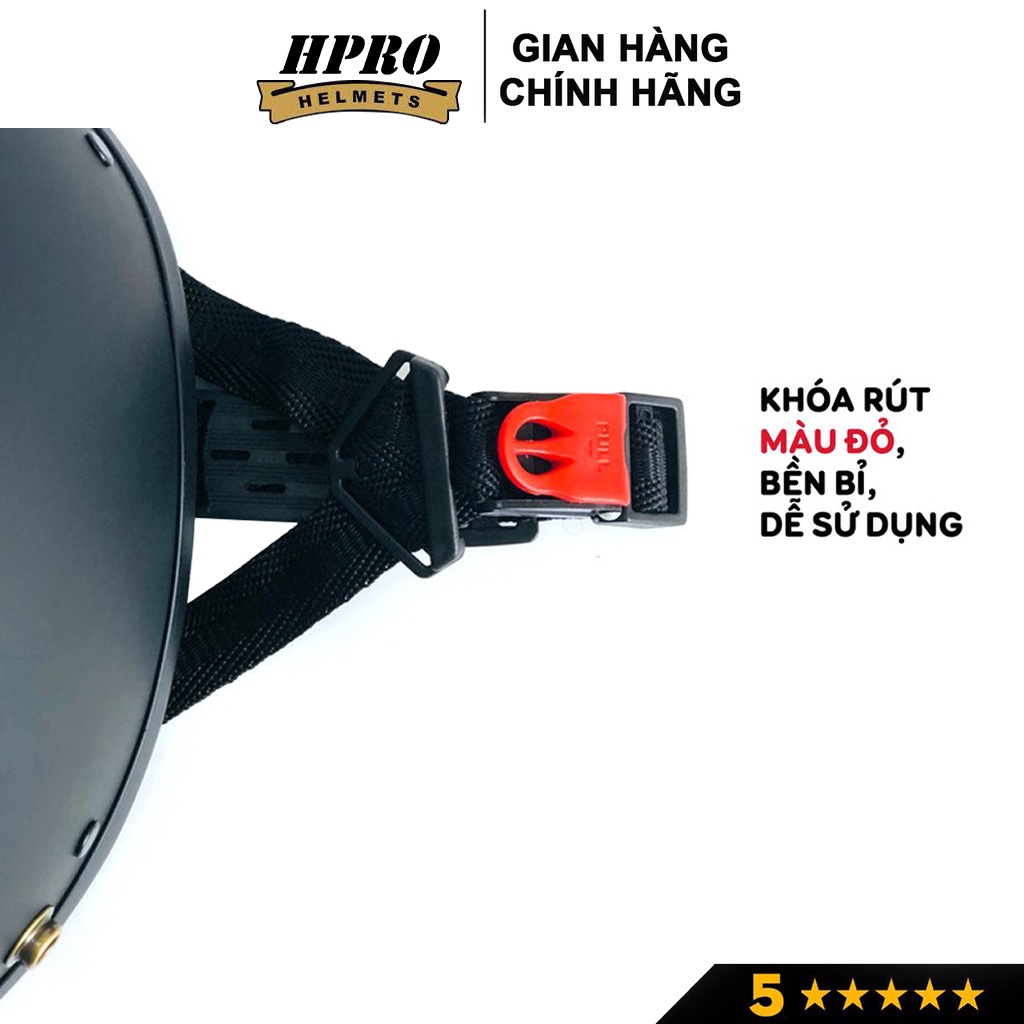 Mũ bảo hiểm nửa đầu Hpro Helmet, nón 1/2 đầu Freesize (55-59cm), an toàn, cao cấp, họa tiết nhện nhọ thân thiện