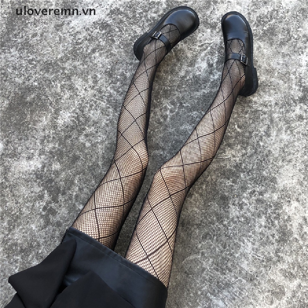 Quần Tất Lưới Kẻ Ô Vuông Đen Quyến Rũ Cho Nữ