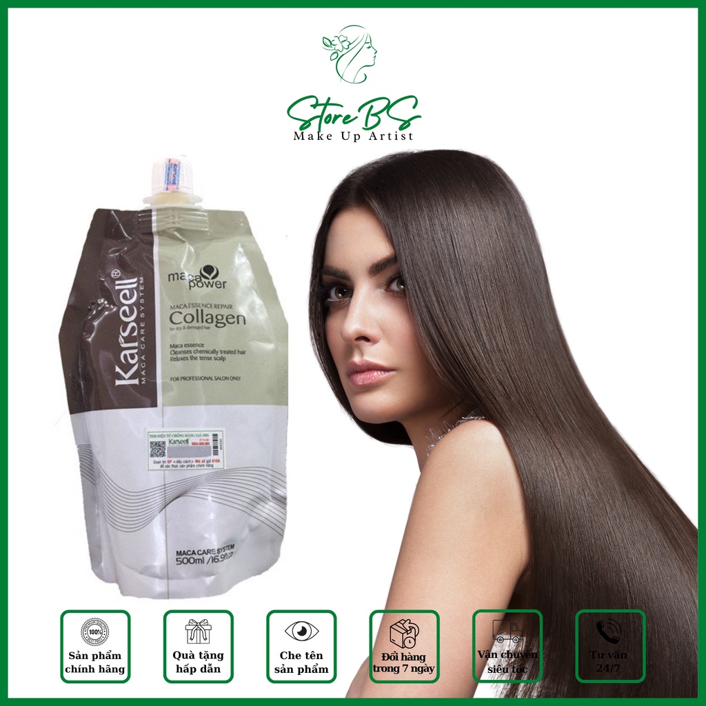 Ủ tóc collagen- Karseell- 500ml siêu mượt phục hồi tóc hư tổn CAM KẾT CHUẨN AUTH