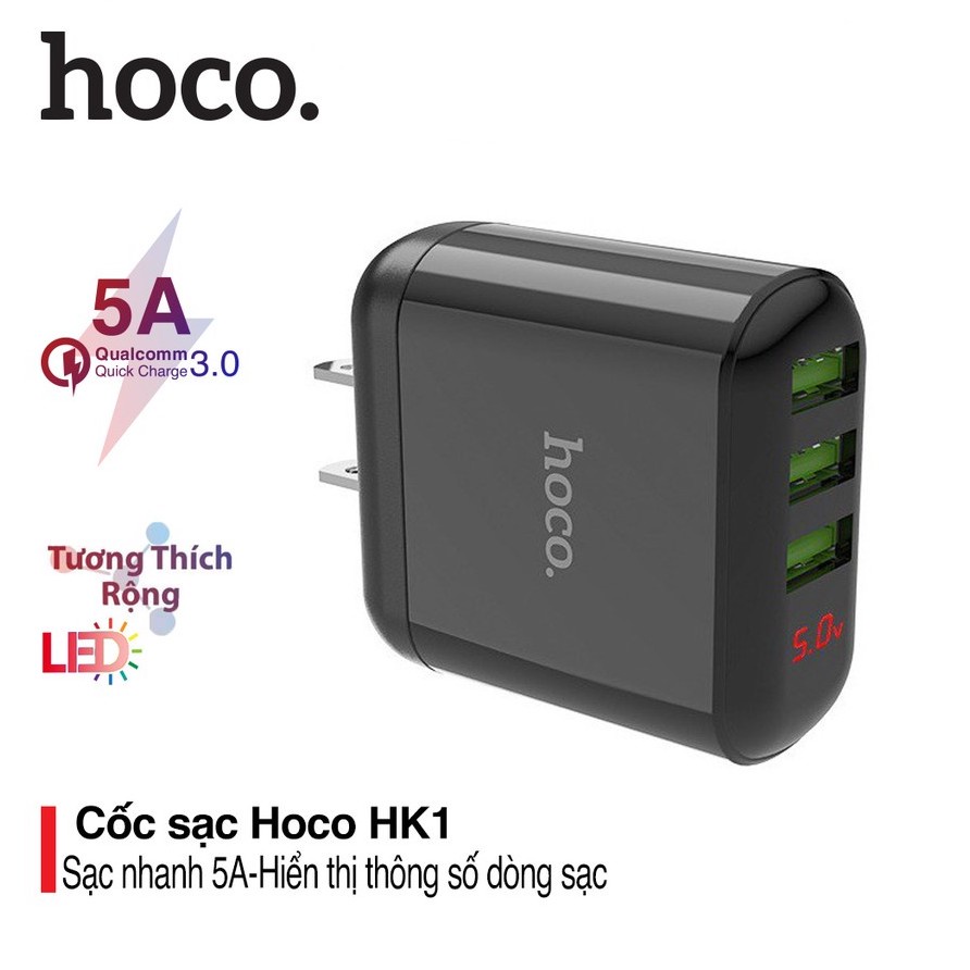 Cốc Sạc Nhanh Đa Năng Hoco HK29 PD20W+QC3.0, HK40, HK27, HK28 5A, HK5 Tự Ngắt Khi Đầy Pin Có Màn Hình LED, Chính Hãng