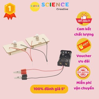 Đồ chơi cho bé Bộ mạch điện song song nối tiếp,đồ chơi Stem thí nghiệm vật lý lắp ghép bằng gỗ giúp phát triển tư duy