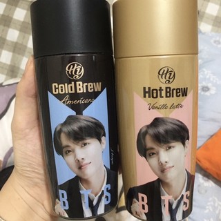 Vỏ lon / chai cà phê BTS trang trí