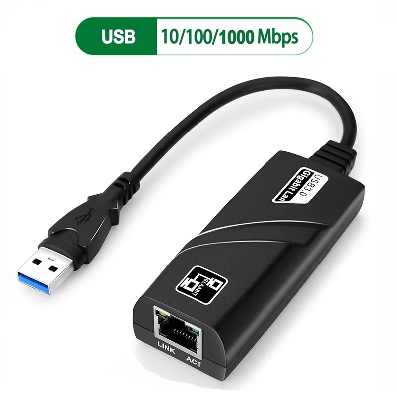 Card Mạng Có Dây 1000Mbps Chuyển Đổi USB 3.0 Sang RJ45 Type C Sang RJ45 Lan Ethernet Cho PC Windows 10 11 Laptop