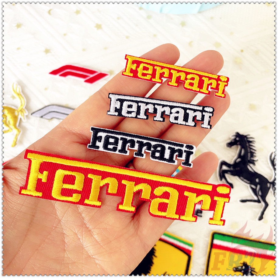 ❣️1 Miếng Dán Ủi Thêu Hình Xe Hơi Ferrari F1: We Race As One❣️Sticker Ủi Thêu Hoạ Tiết Ngộ Nghĩnh
