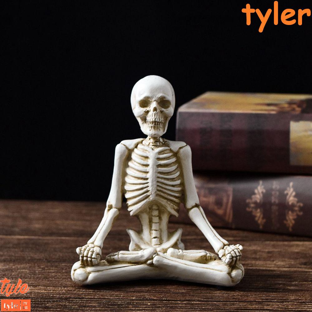 1 Bức Tượng Đầu Lâu Yoga TYLER1 Bằng Nhựa Resin Sáng Tạo Trang Trí Halloween