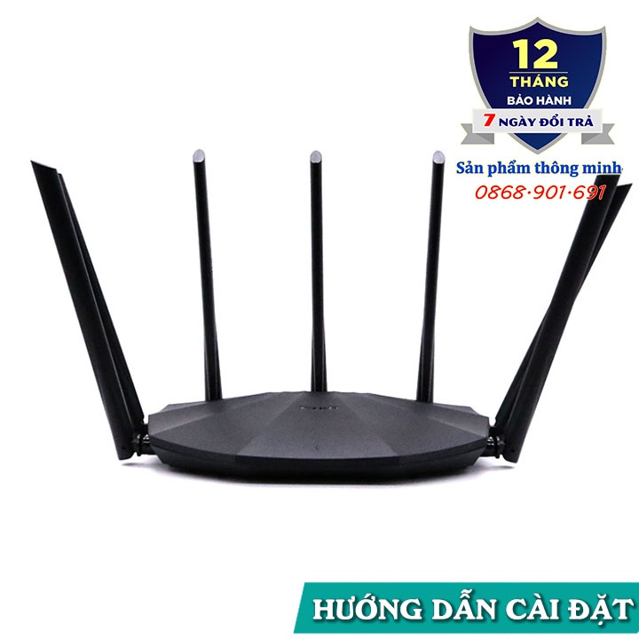 Bộ phát Wifi Router Tenda AC23 băng tần kép - Chuẩn AC2100 - 7 anten 6dbi - kết nối 128 thiết bị