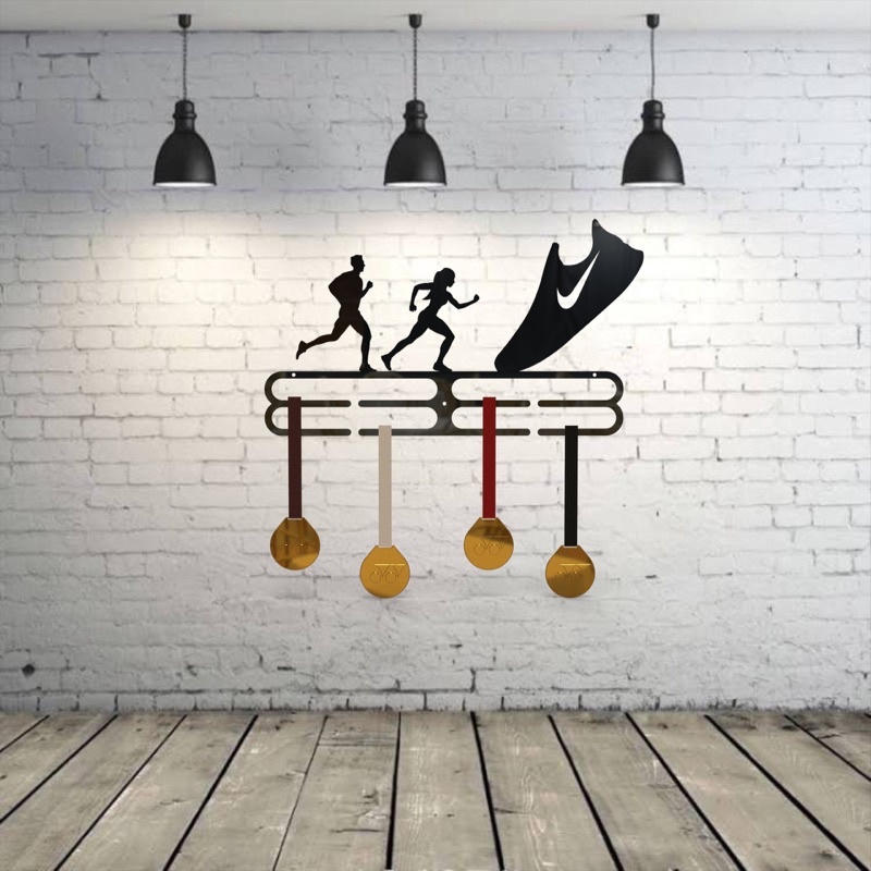 Giá treo Huy Chương - Điền kinh, chạy, Marathon 25cm X 55cm, Tặng kèm vít, nở, đinh.