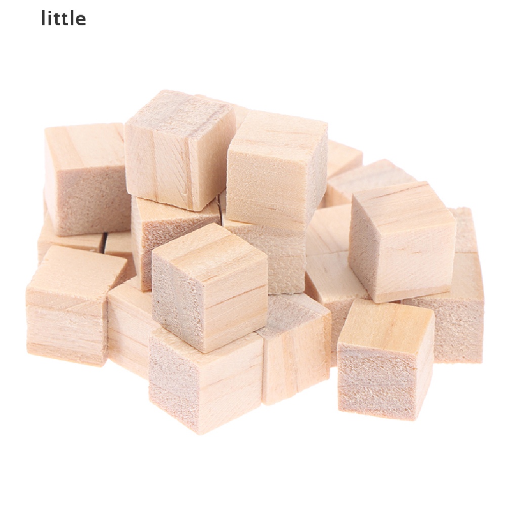 Set 100 Khối Gỗ Vuông Trơn Chưa Hoàn Thành Dùng Làm Đồ Gỗ DIY