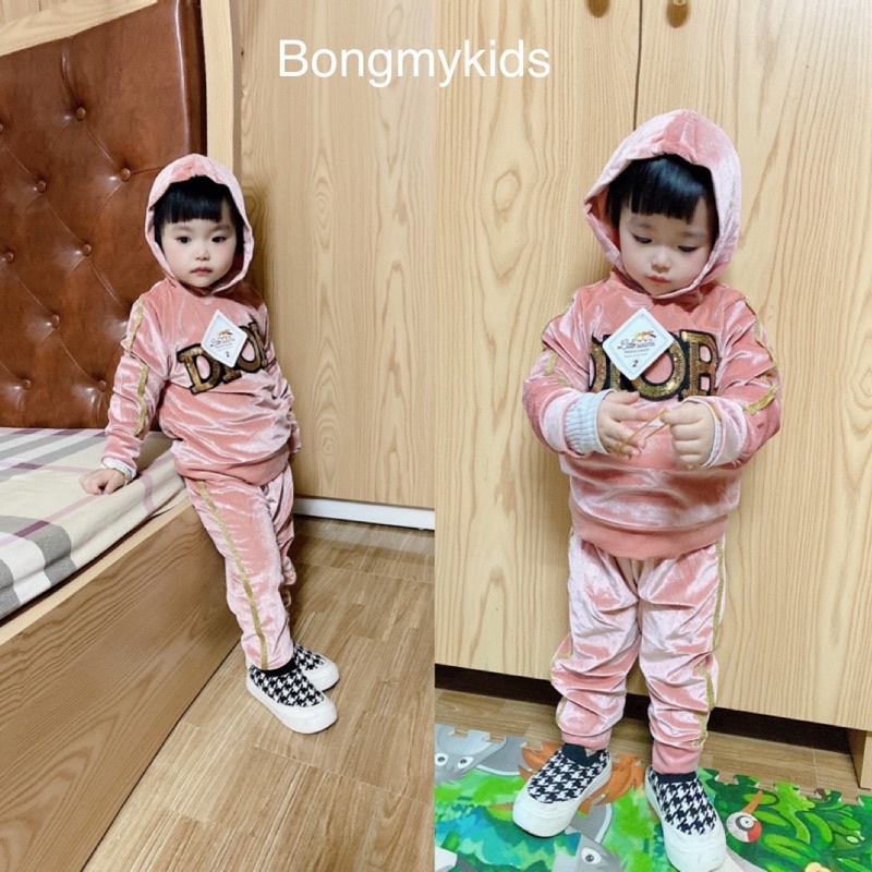 Bộ Thu Đông Dài Tay Cao Cấp, Chất Vải Nhung Mềm Mịn(8-22kg)