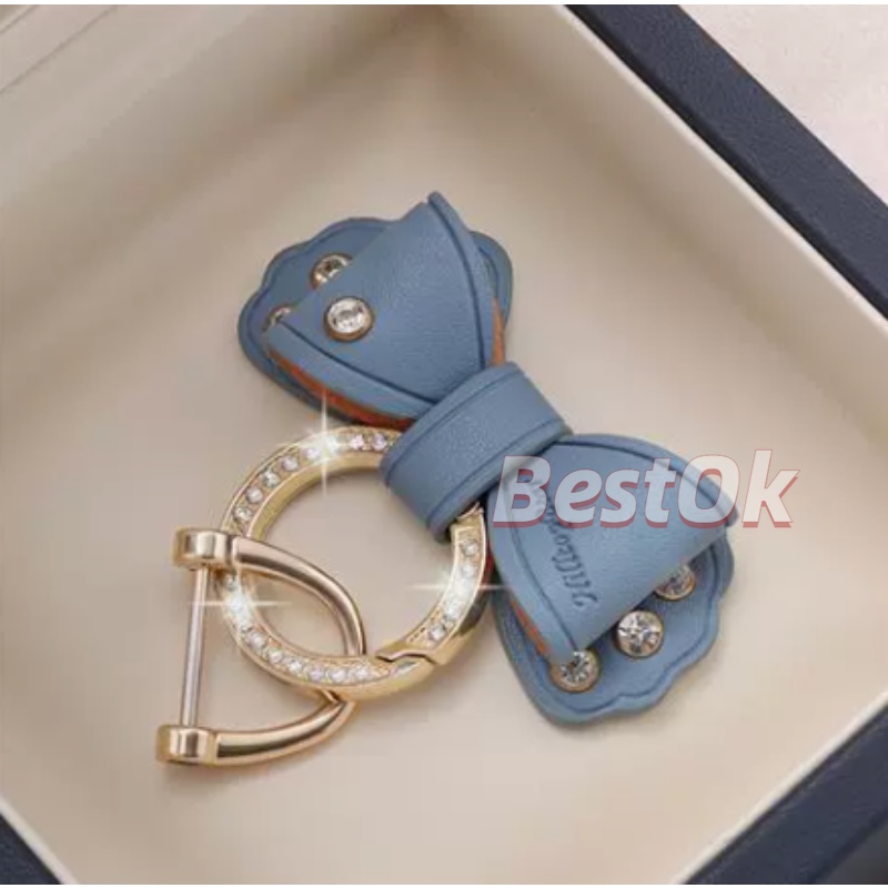 Móc Khóa Nơ Đính Đá / Pha Lê / Da Xinh Xắn Dành Cho Nữ