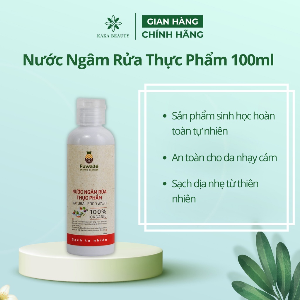 Nước ngâm rau củ quả Fuwa3e organic sinh học 100ml làm sạch thực phẩm 100% Enzyme từ dứa - Kaka Beauty