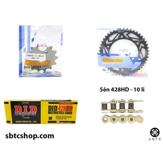Nsd nhông dĩa recto sên did vàng 428hd 10 li ly yamaha mt15 r15v3 fz155 xsr155 chính hãng