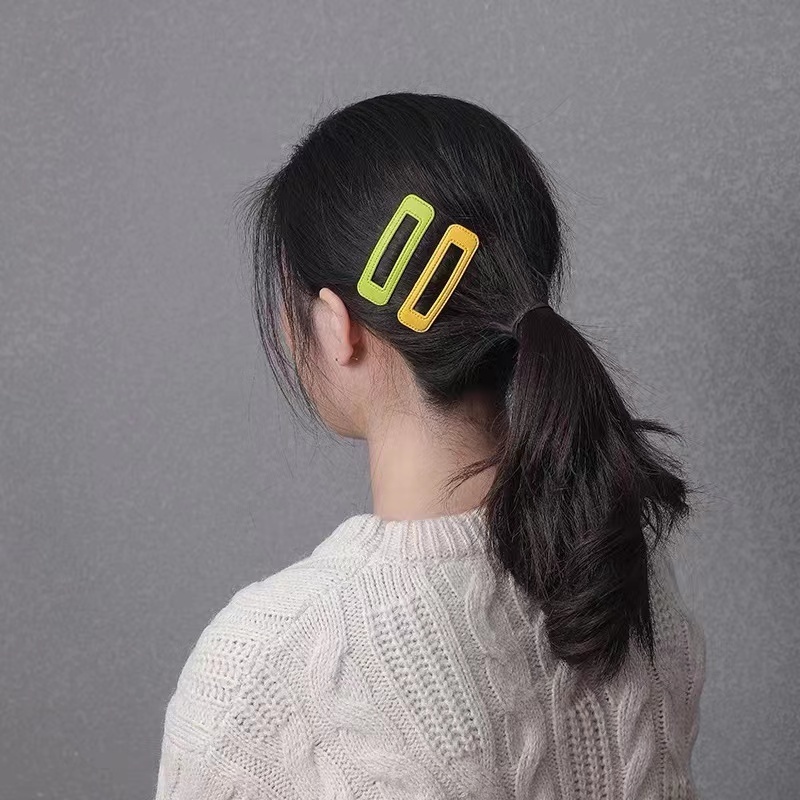 Kẹp Tóc Bằng Da Màu Trơn Đơn Giản Phong Cách Hàn Quốc 2022