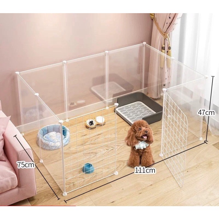 {TẶNG KÈM DÂY RÚT} COMBO Chuồng Quây- Tấm Nhựa Trong - Chuồng Lưới Đa Năng Tự Lắp Ghép