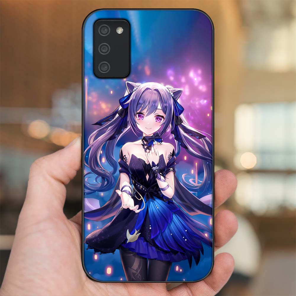Ốp lưng Samsung A02s viền đen in hình Keqing Genshin Impact