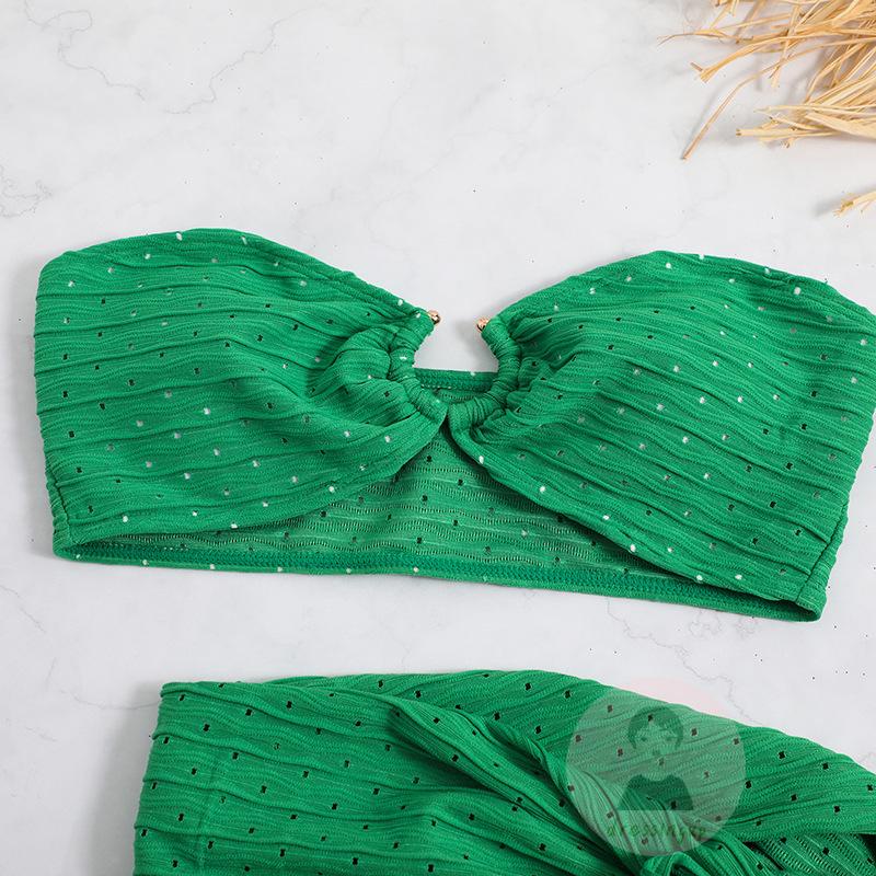 Bộ Đồ Bơi 3 Món Chất Liệu Co Giãn Đính Đá Thời Trang Quyến Rũ