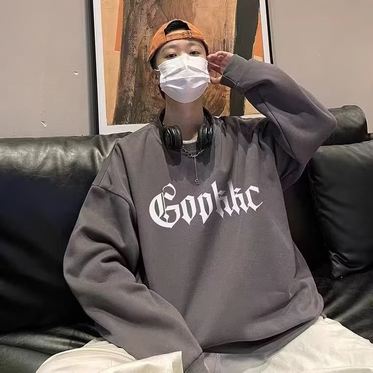 Áo Sweater Dáng Rộng Cổ Tròn Tay Dài In Chữ Thập Thời Trang Mùa Thu Cho Học Sinh Nam Và Nữ