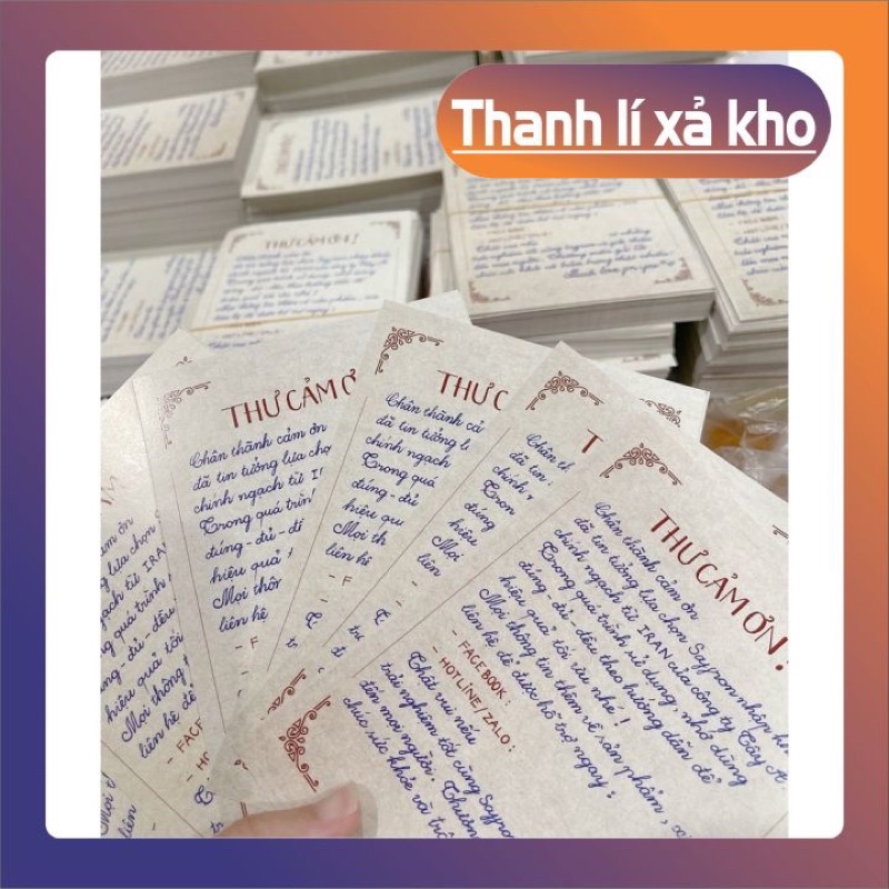 THƯ CẢM ƠN SAFFRON TÂY Á XINH KÈM SP KHI ĐÓNG HÀNG