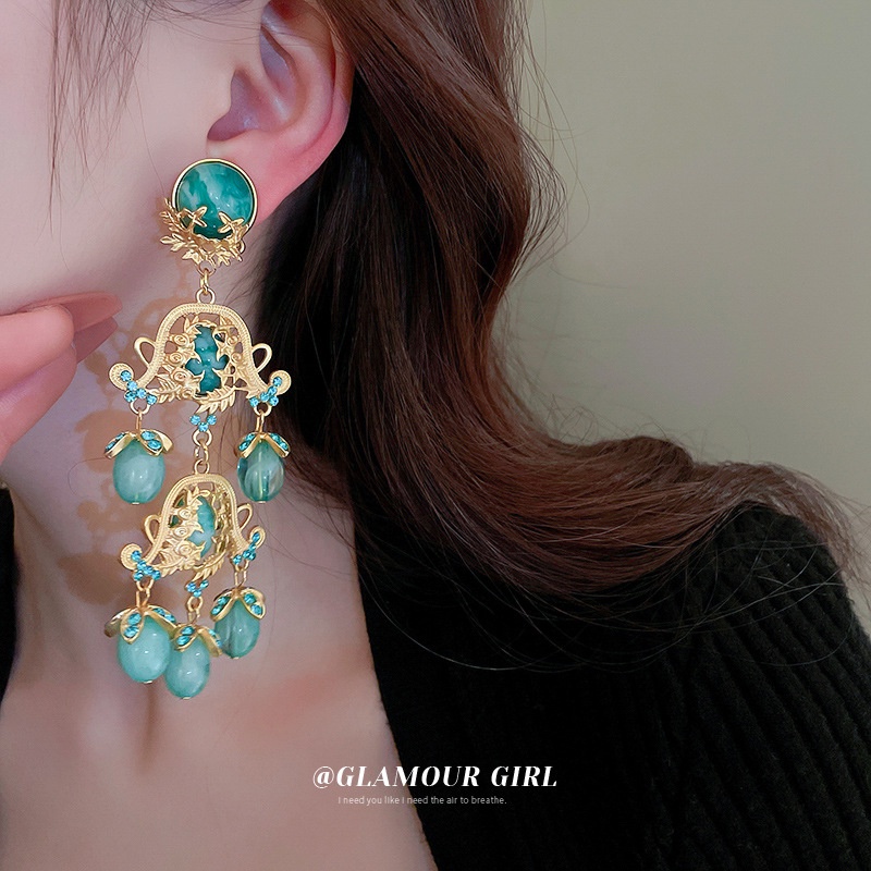 Bông Tai Hình Cành Hoa Phong Cách Âu Mỹ Không Cần Xỏ Khuyên