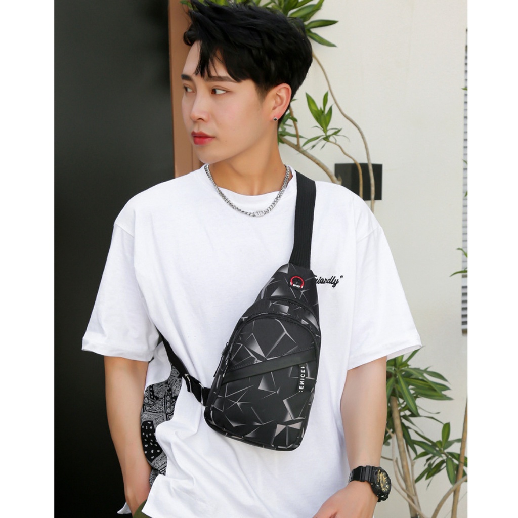 Túi đeo chéo nam thể thao chống nước vải Canvas siêu bền đi chơi, du lịch TC09