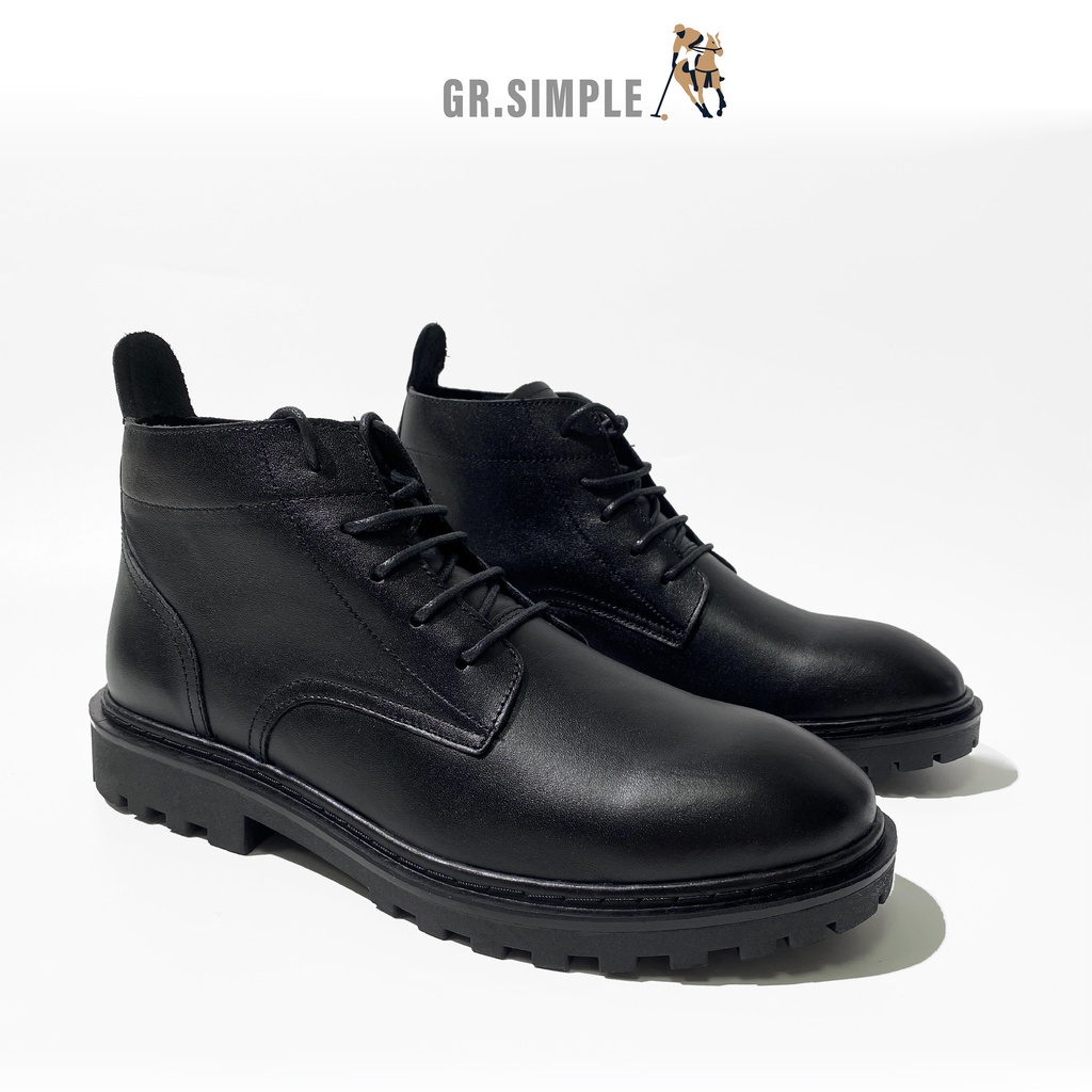 Giày Bốt nam Da Bò bảo hành 24 Tháng, phom boot Tăng Chiều cao, chính hãng Grayhomme ( GRSIMPLE - 002)