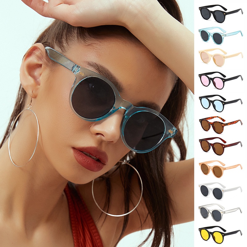 Kính Mát Gọng Tròn Lớn Phong Cách Âu Mỹ Thời Trang Cho Nam Nữ