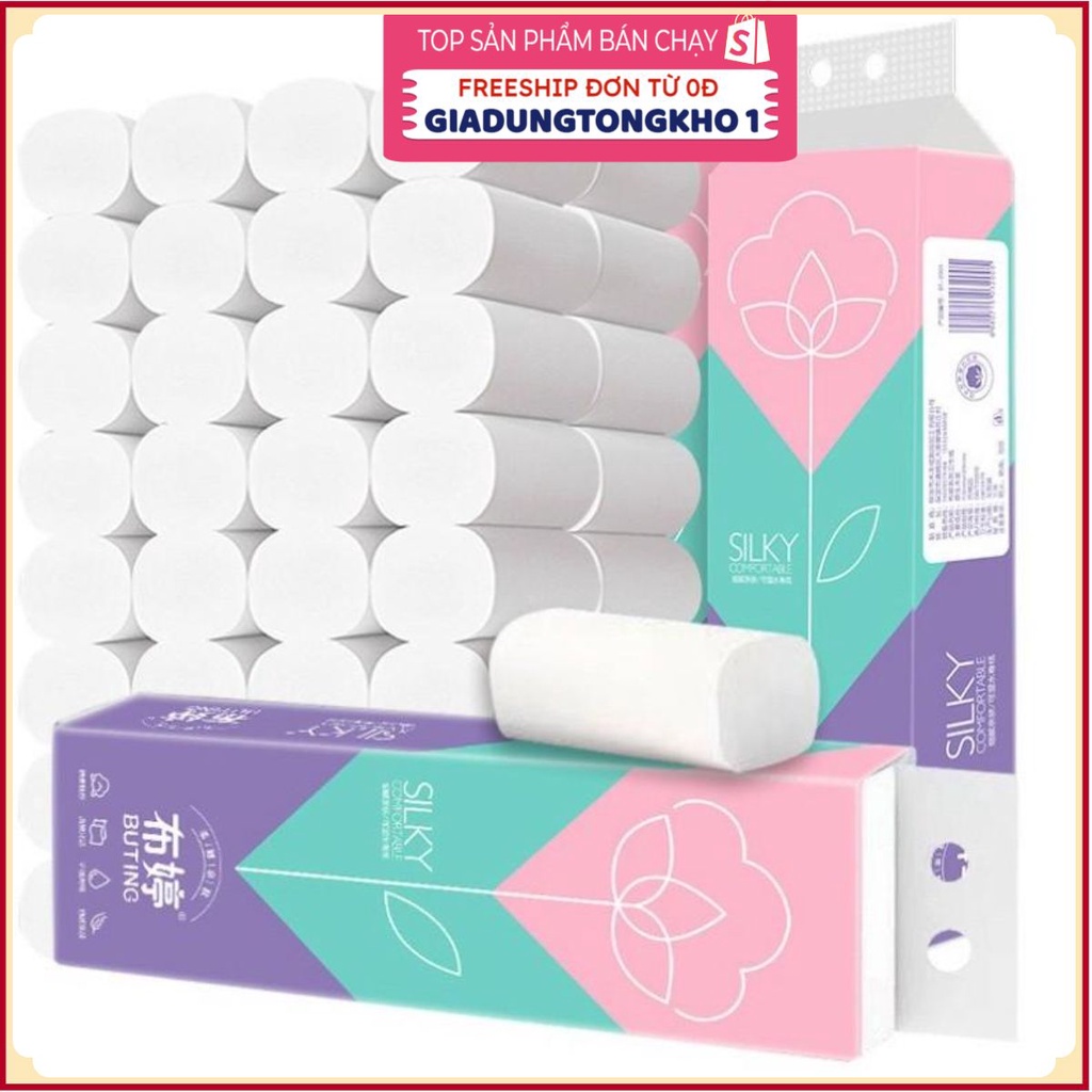 PVN52882 Giấy Vệ Sinh Cao Cấp Siêu Mềm,Siêu Dai,100% Bột Giấy Nguyên Sinh - Túi 14 Cuộn Giấy Giá Rẻ