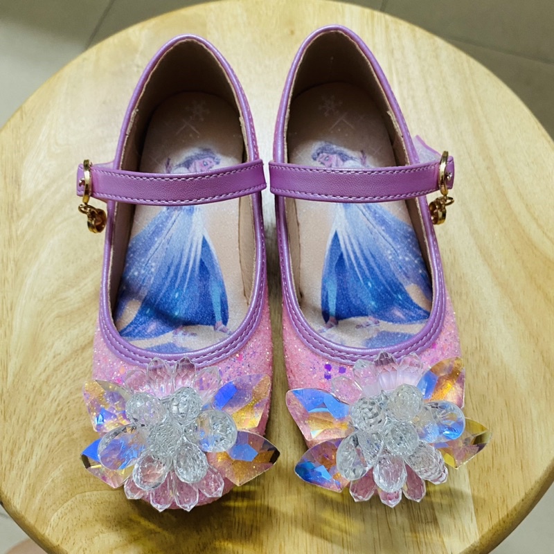 Giày búp bê công chúa Elsa đính đá cao cấp êm chân bé