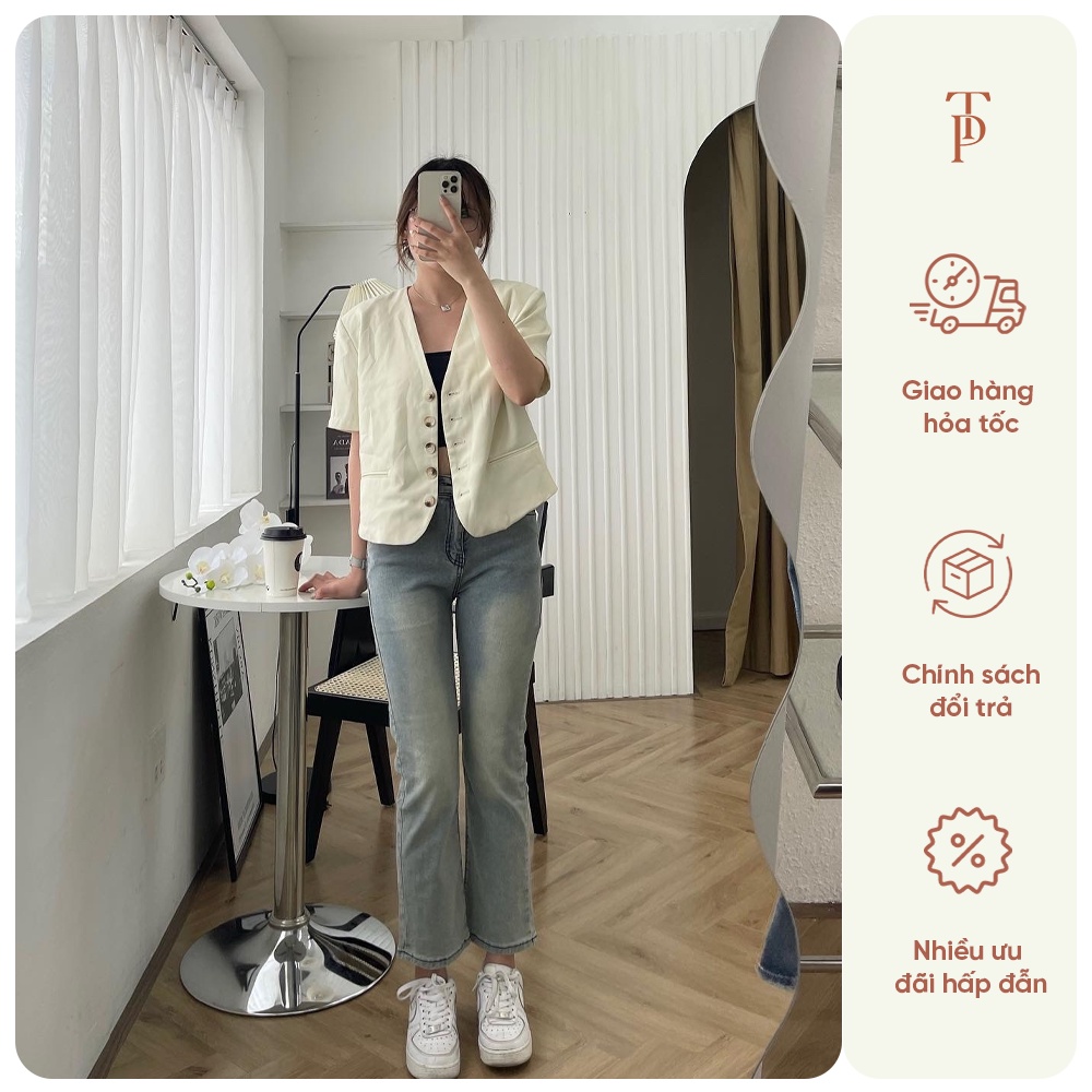 Quần bò CANDACE JEANS ống đứng chất co giãn Thepair.vn
