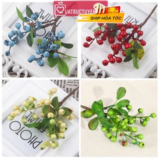 Hoa giả trang trí Cành quả cherry