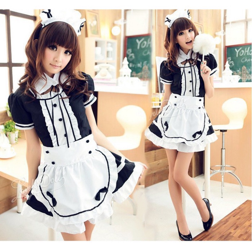 Maid dài cosplay dành cho nam nữ quần áo hầu gái