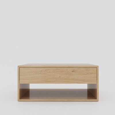 NORDIC, Bàn cafe kèm 2 ngăn kéo TAB_001, 80x80x35cm, bàn gỗ Scandi Home