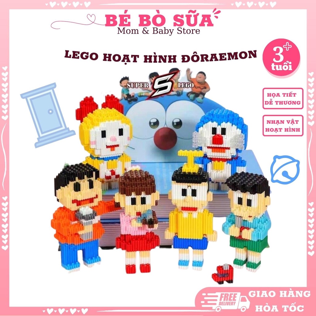 Lego Doraemon Và Những Người Nạn, LegoFriends Cho Bé 1100 Chi Tiết- Mô Hình Lắp Ráp Doremon Nobita Xuka Doremi 3D Mini