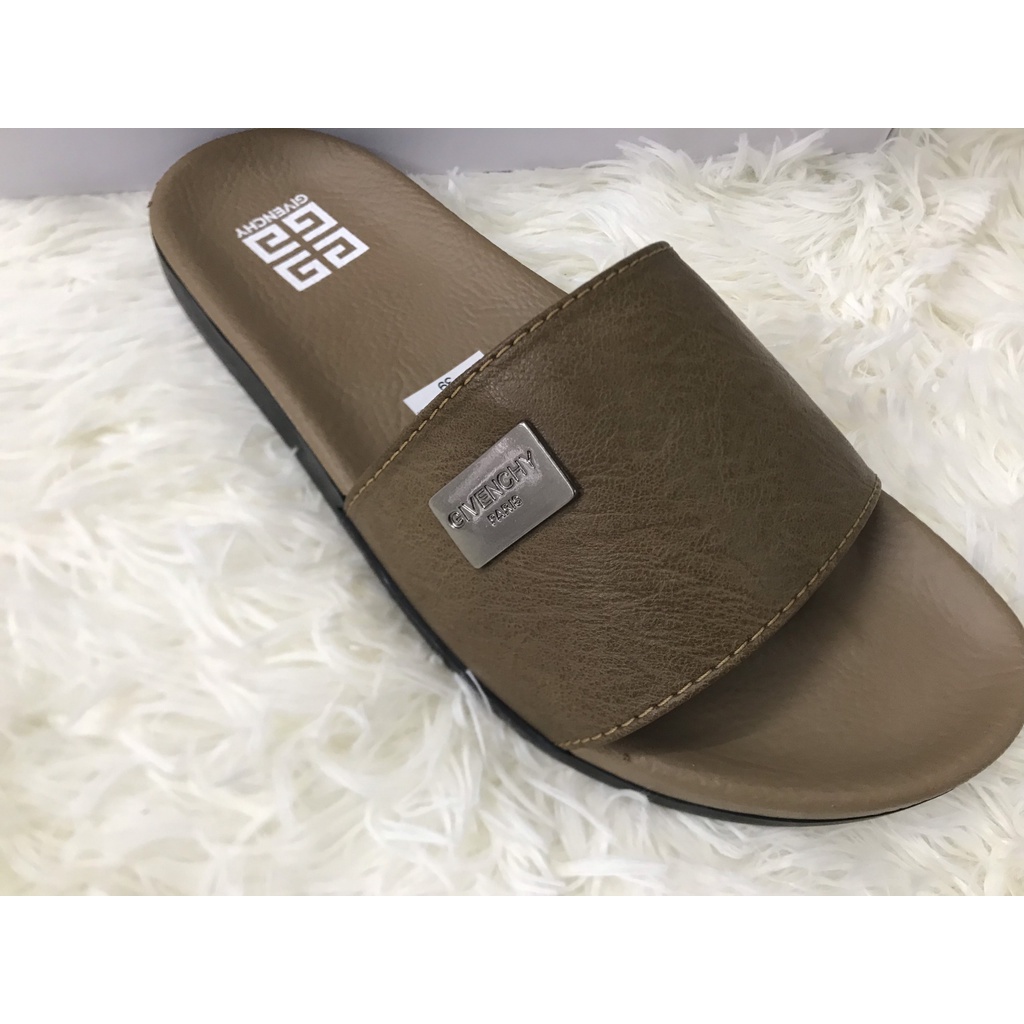 Dép nam Gyvenchy dép nam quai ngang mới nhất quai da đế cao su 2 màu hot kiểu dáng mới lạ full box